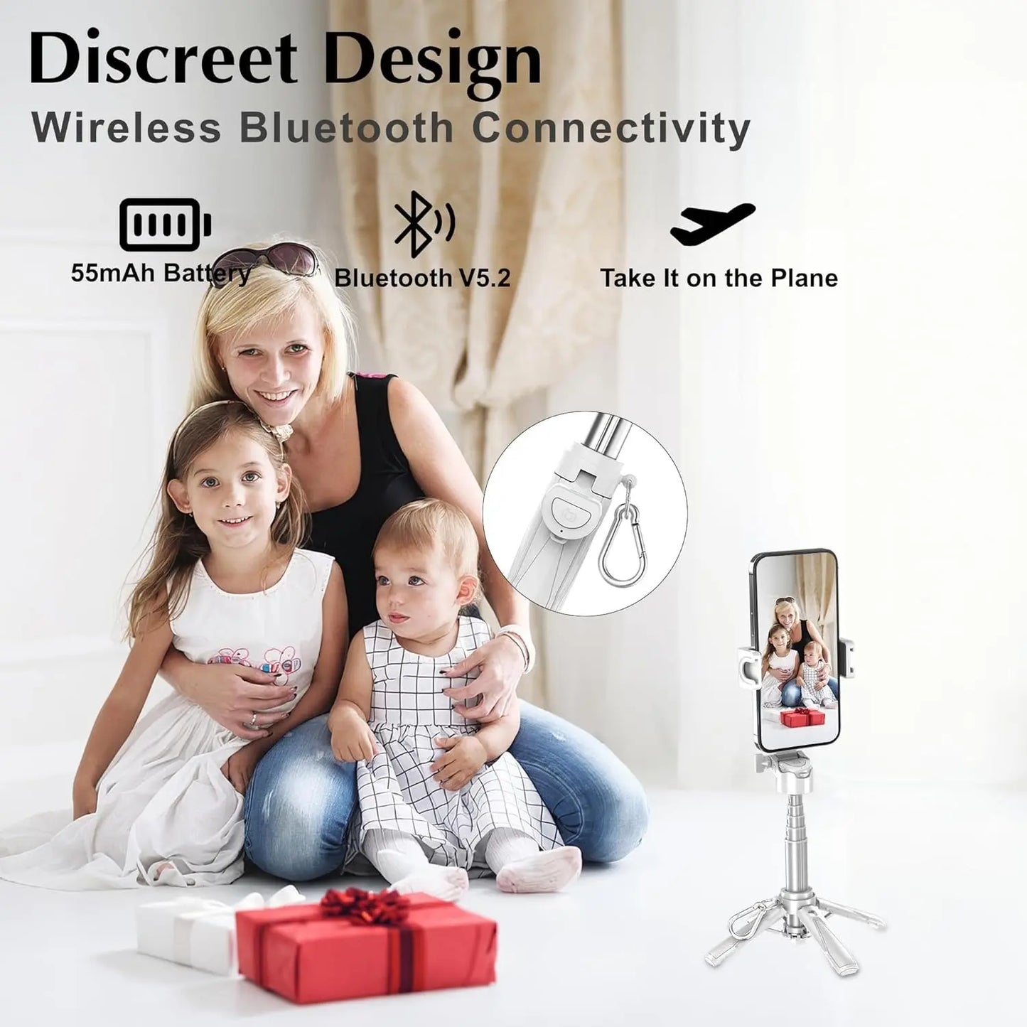 Phone Tripod for Iphone/Android & Selfie Stick with Remote, Upgraded Stand, Compatible with Iphone 17/16/15/14/13, Travel-Friendly & Stable