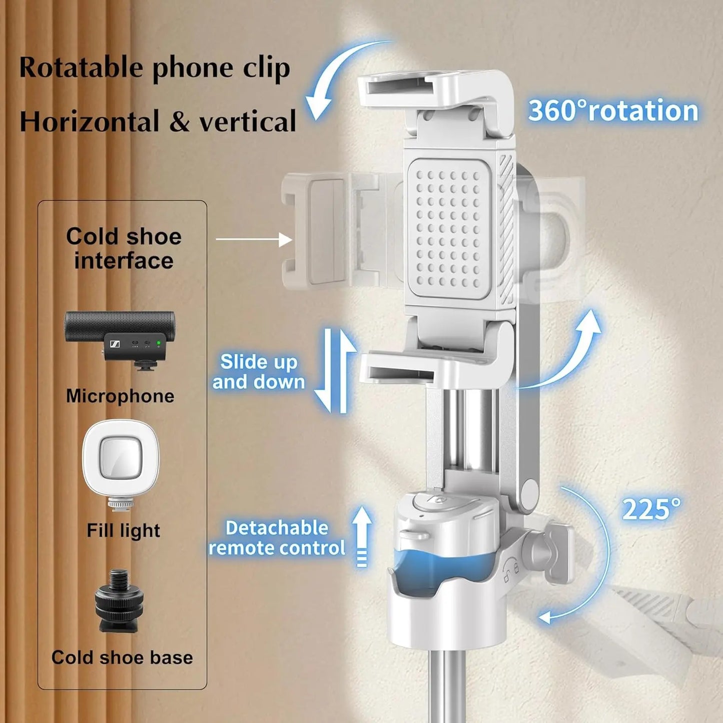 Phone Tripod for Iphone/Android & Selfie Stick with Remote, Upgraded Stand, Compatible with Iphone 17/16/15/14/13, Travel-Friendly & Stable