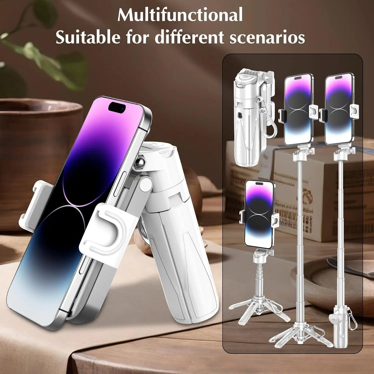 Phone Tripod for Iphone/Android & Selfie Stick with Remote, Upgraded Stand, Compatible with Iphone 17/16/15/14/13, Travel-Friendly & Stable